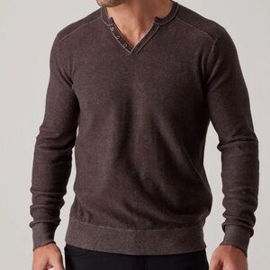 Raffi - NWT men’s Reversible Venley Sweater wineberry grey V- neck 100% cotton M